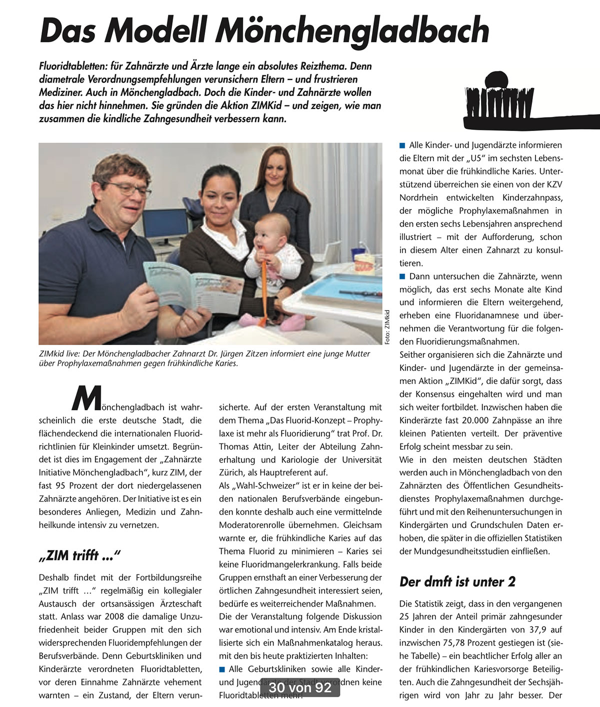Bericht in „Zahnärztliche Mitteilungen“